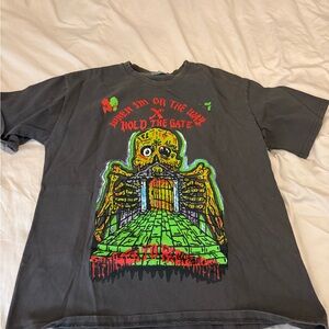 Kanye XXX Tee - Gray with Neon Green and Red Graphic